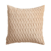 HKM-973907 Solid Velvet Pleated Throw Pillow Cover - 45cm x 45cm in Various Colors