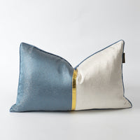 HKM-974227 Blue and White Patchwork Cushion Covers for Living Room Sofa - Various Sizes Available