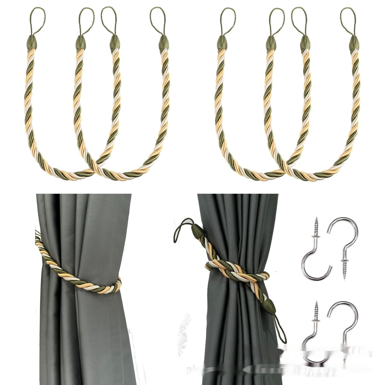HKM-974483 Hand-Woven Curtain Bandage Rope - Modern Simple Design in Multiple Colors
