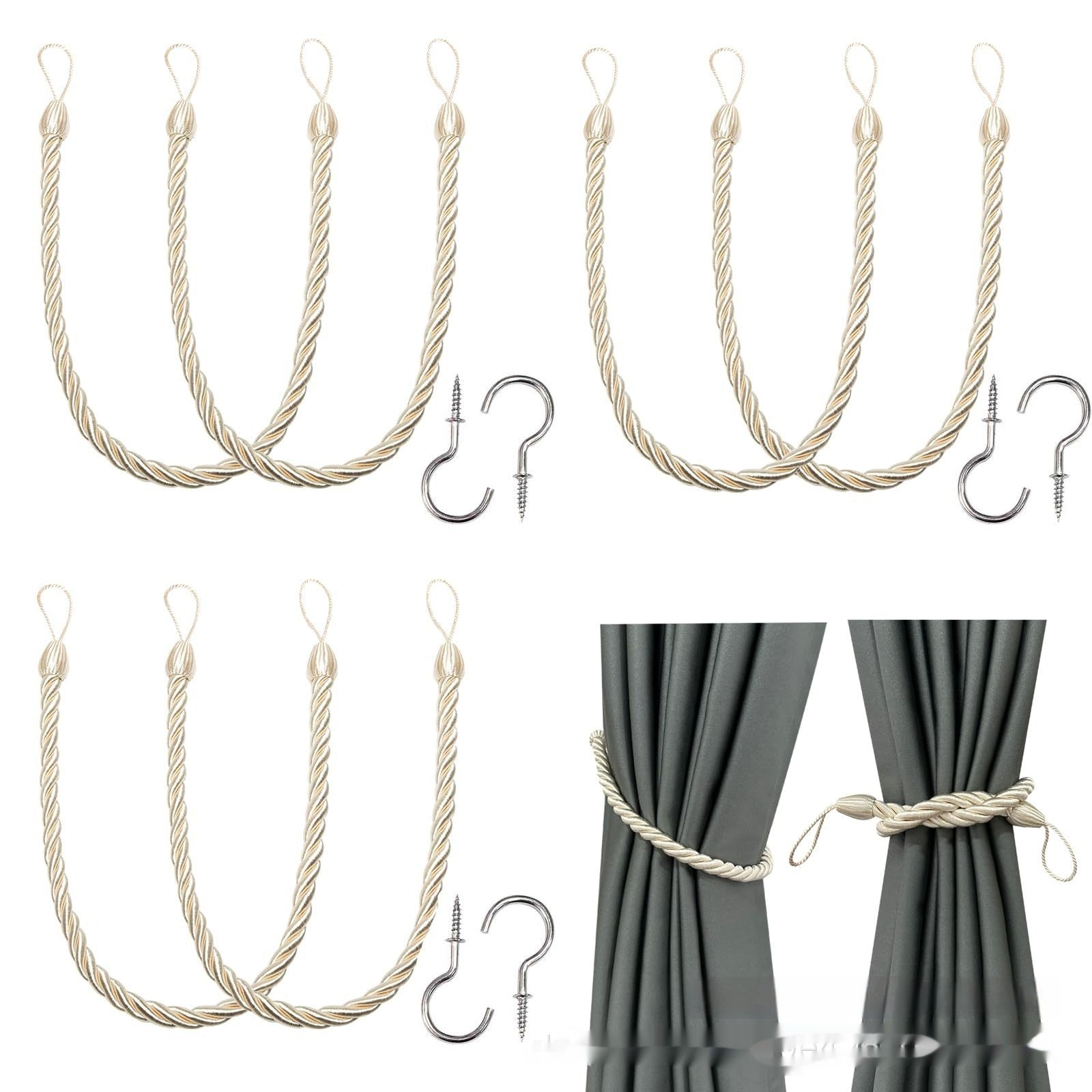 HKM-974483 Hand-Woven Curtain Bandage Rope - Modern Simple Design in Multiple Colors