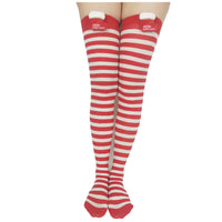 HKM-974547 Christmas Striped Socks with Fun Themed Designs – Red and Green Highlights