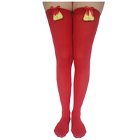 HKM-974547 Christmas Striped Socks with Fun Themed Designs – Red and Green Highlights