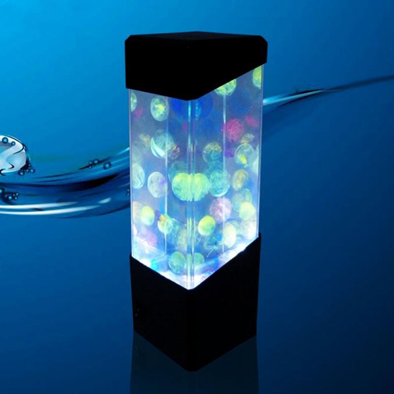 HKM-974611 Colorful LED Jellyfish Night Light with Volcanic Effect - Battery Operated or USB Compatible