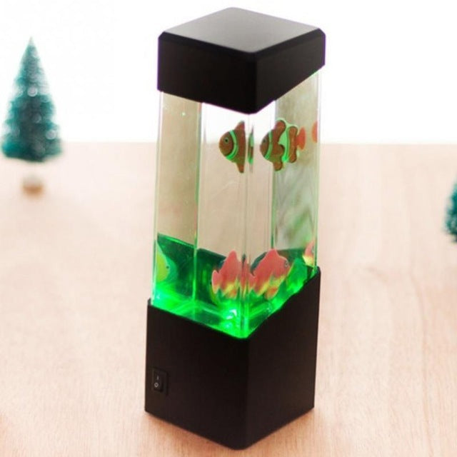 HKM-974611 Colorful LED Jellyfish Night Light with Volcanic Effect - Battery Operated or USB Compatible