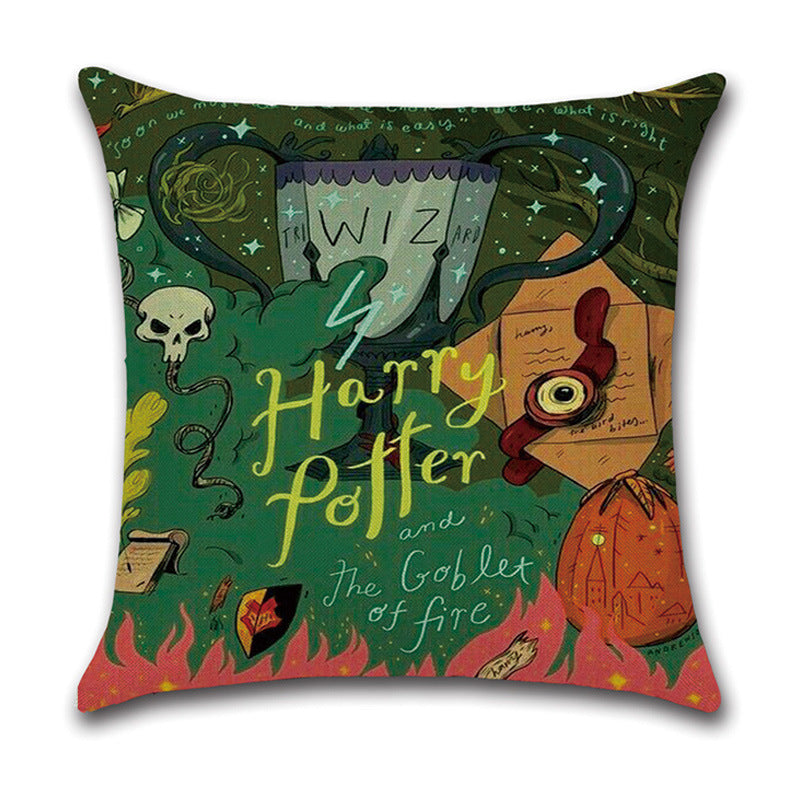 KTX-974611 Geometric Abstract Linen Lumbar Cushion Pillow - 45x45cm