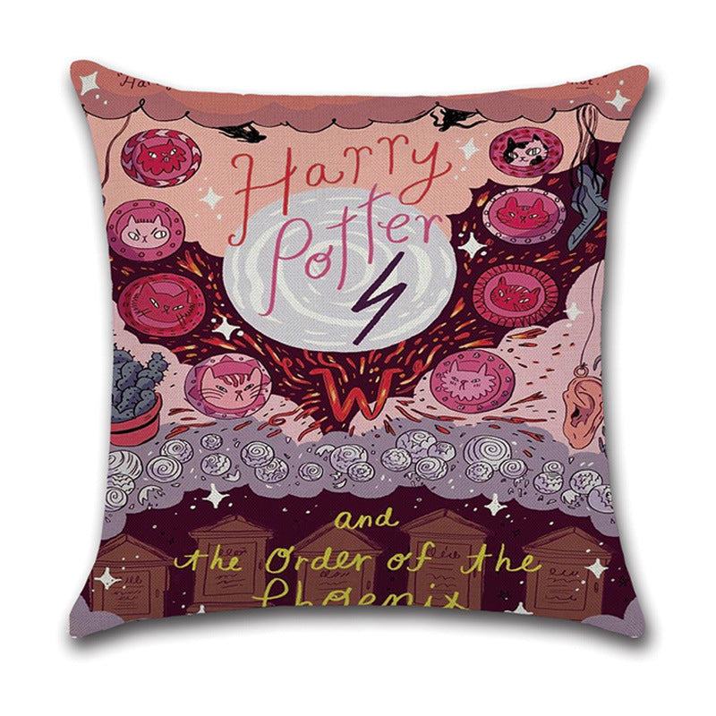 KTX-974611 Geometric Abstract Linen Lumbar Cushion Pillow - 45x45cm