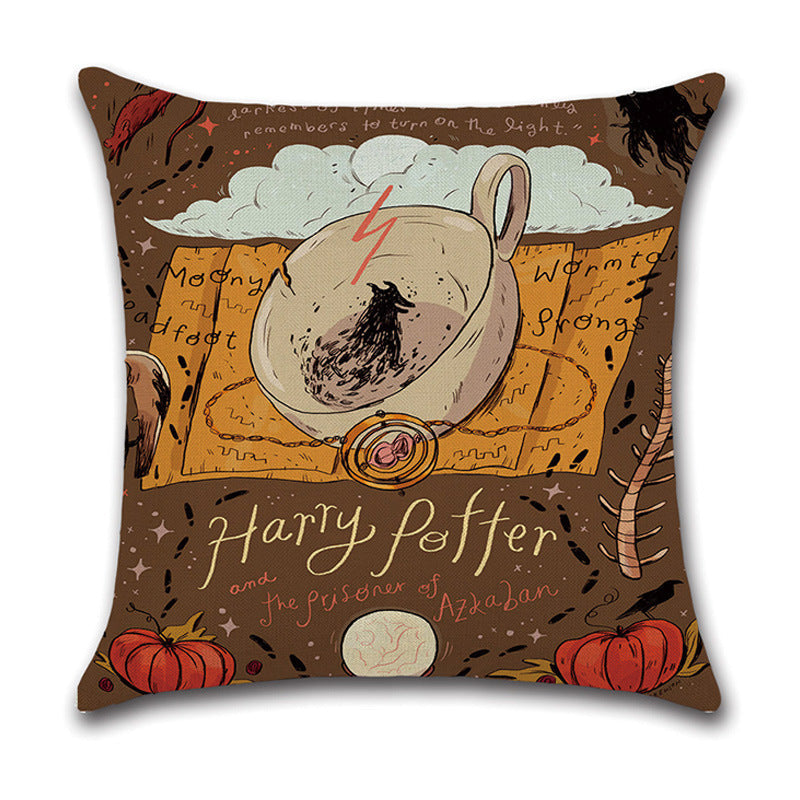 KTX-974611 Geometric Abstract Linen Lumbar Cushion Pillow - 45x45cm