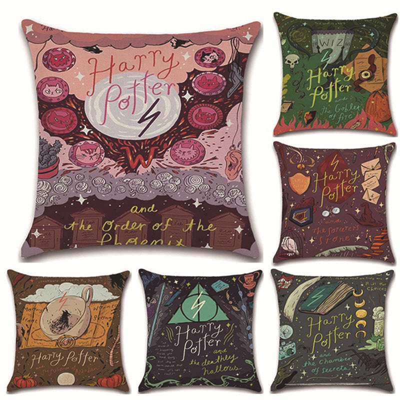 KTX-974611 Geometric Abstract Linen Lumbar Cushion Pillow - 45x45cm