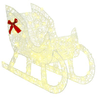 HKM-974739 Warm White Reindeer Sleigh Decoration, 70 x 26 cm, Weather-Resistant Acrylic, USB Powered, Easy Assembly