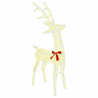 HKM-974739 Warm White Reindeer Sleigh Decoration, 70 x 26 cm, Weather-Resistant Acrylic, USB Powered, Easy Assembly
