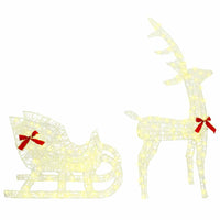 HKM-974739 Warm White Reindeer Sleigh Decoration, 70 x 26 cm, Weather-Resistant Acrylic, USB Powered, Easy Assembly