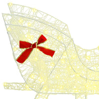 HKM-974739 Warm White Reindeer Sleigh Decoration, 70 x 26 cm, Weather-Resistant Acrylic, USB Powered, Easy Assembly
