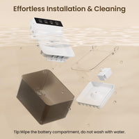 HKM-974803 Wireless Charging Stainless Steel Automatic Pet Water Fountain with Dual Flow Modes and Large Capacity