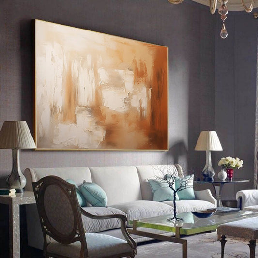 KTX-974867 Large Handpainted Abstract Textured Oil Painting on Canvas for Living Room Decor