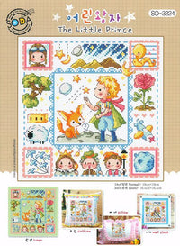 HKM-974931 Fairy Tale Cross Stitch Kit with 14CT White Cloth, 29x29cm Canvas Design
