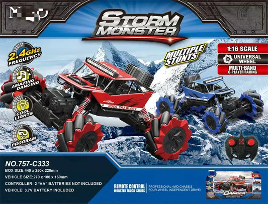 HKM-974931 Remote Control 1/16 Scale Stunt Climbing Car with Lights for Kids Ages 5 and Up