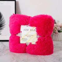 HKM-975059 Double-Sided Velvet Blanket and Pillow Cover Set, Solid Color, 70x50cm, Various Colors Available