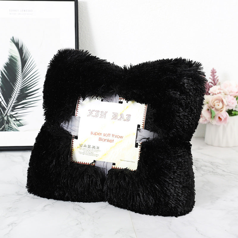 HKM-975059 Double-Sided Velvet Blanket and Pillow Cover Set, Solid Color, 70x50cm, Various Colors Available