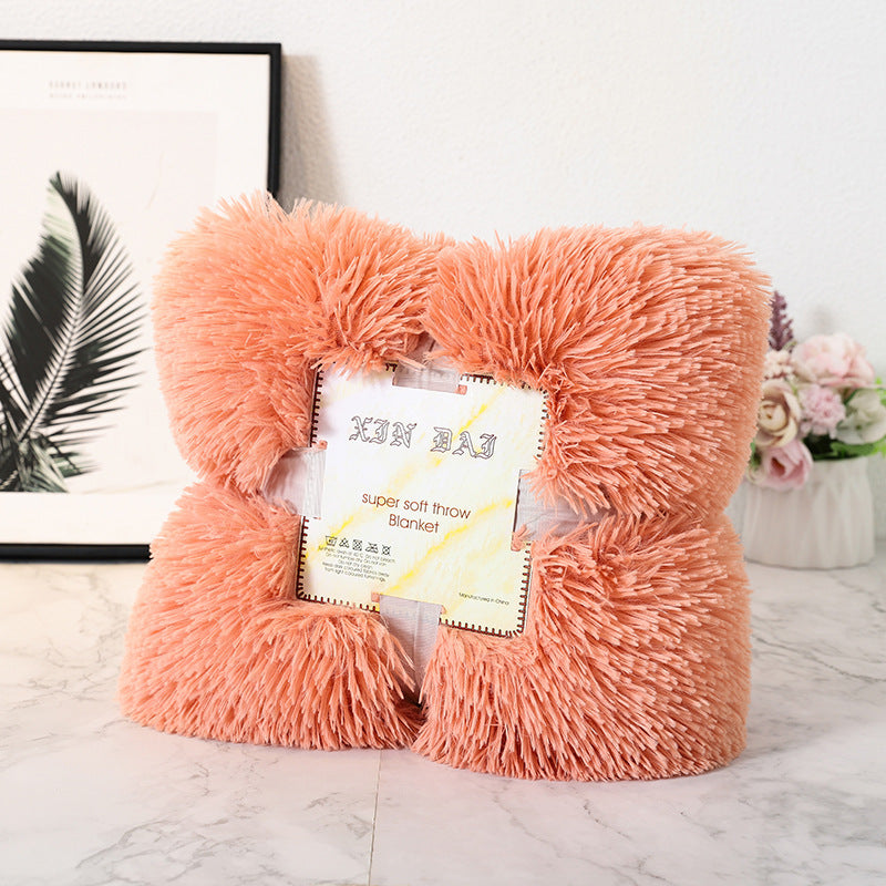 HKM-975059 Double-Sided Velvet Blanket and Pillow Cover Set, Solid Color, 70x50cm, Various Colors Available