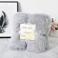 HKM-975059 Double-Sided Velvet Blanket and Pillow Cover Set, Solid Color, 70x50cm, Various Colors Available