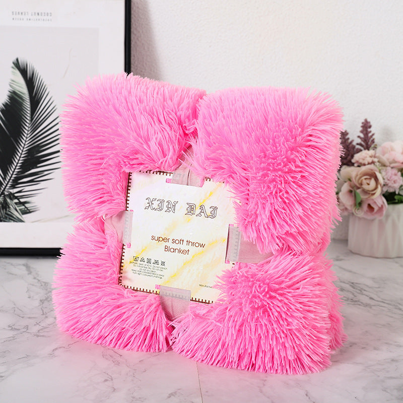 HKM-975059 Double-Sided Velvet Blanket and Pillow Cover Set, Solid Color, 70x50cm, Various Colors Available