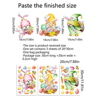 HKM-975059 Easter Cartoon Double-Sided Static Stickers - Floral & Plant Design for Home Decor (Set of 3)