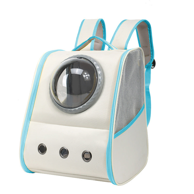 HKM-975123 Spacious Breathable Pet Backpack for Cats - Solid Color Options in Gray, Yellow, Blue, Green