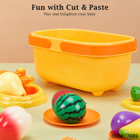 HKM-975187 Kids Kitchen Pretend Play Cutting Fruits and Vegetables Toy Set for Early Learning, Ages 3+