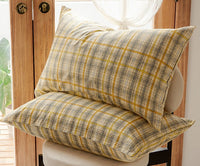HKM-975251 Retro Style Cotton Plaid Four-Piece Bedding Set for 1.8m Bed