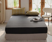 HKM-975251 Retro Style Cotton Plaid Four-Piece Bedding Set for 1.8m Bed