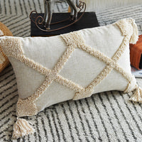 HKM-975315 Indian Wind Loop Velvet Hand-Tufted Pillowcase - Cotton and Polyester, Multiple Sizes Available