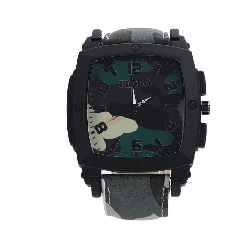 HKM-975443 Outdoor Sports Camouflage Watch with Wine Barrel Dial for Men