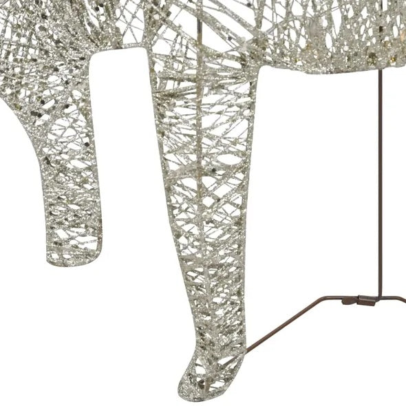 HKM-975699 Outdoor Gold LED Reindeer & Sleigh Christmas Decoration with 60 Lights – Weather-Resistant Garden or Indoor Holiday Decor