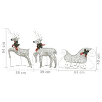 HKM-975699 Outdoor Gold LED Reindeer & Sleigh Christmas Decoration with 60 Lights – Weather-Resistant Garden or Indoor Holiday Decor