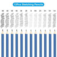 HKM-975763 72-Piece Sketch Drawing and Painting Set with Charcoal, Colored Pencils, Brushes, and Accessories