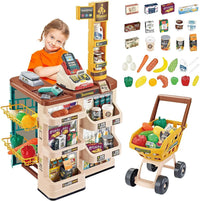 HKM-975763 Mini Trolley Shopping Basket and Cashier Machine Toy Set for Kids Age 2 to 13 Years