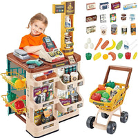 HKM-975763 Mini Trolley Shopping Basket and Cashier Machine Toy Set for Kids Age 2 to 13 Years