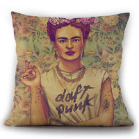 HKM-975763 Self-Portrait Style Linen Cushion Pillowcase - Modern 45x45cm Decorative Cover