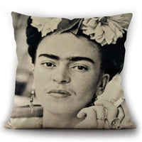 HKM-975763 Self-Portrait Style Linen Cushion Pillowcase - Modern 45x45cm Decorative Cover