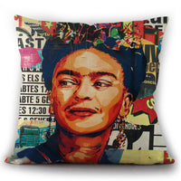 HKM-975763 Self-Portrait Style Linen Cushion Pillowcase - Modern 45x45cm Decorative Cover