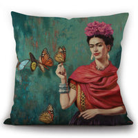 HKM-975763 Self-Portrait Style Linen Cushion Pillowcase - Modern 45x45cm Decorative Cover
