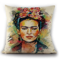 HKM-975763 Self-Portrait Style Linen Cushion Pillowcase - Modern 45x45cm Decorative Cover