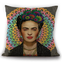 HKM-975763 Self-Portrait Style Linen Cushion Pillowcase - Modern 45x45cm Decorative Cover