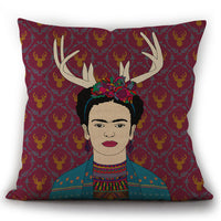 HKM-975763 Self-Portrait Style Linen Cushion Pillowcase - Modern 45x45cm Decorative Cover