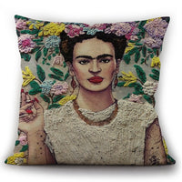 HKM-975763 Self-Portrait Style Linen Cushion Pillowcase - Modern 45x45cm Decorative Cover
