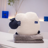 HKM-975891 Cozy Plush Whale and Fox Pillow with Blanket Set, Modern Design