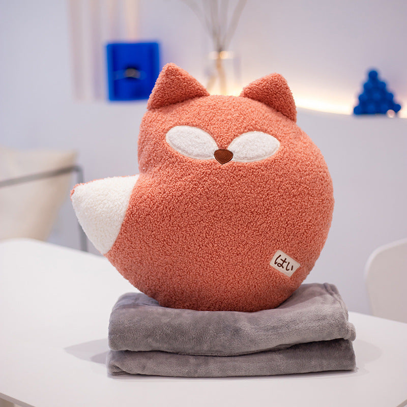HKM-975891 Cozy Plush Whale and Fox Pillow with Blanket Set, Modern Design