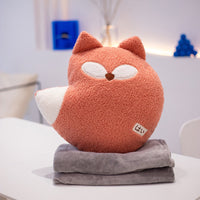 HKM-975891 Cozy Plush Whale and Fox Pillow with Blanket Set, Modern Design