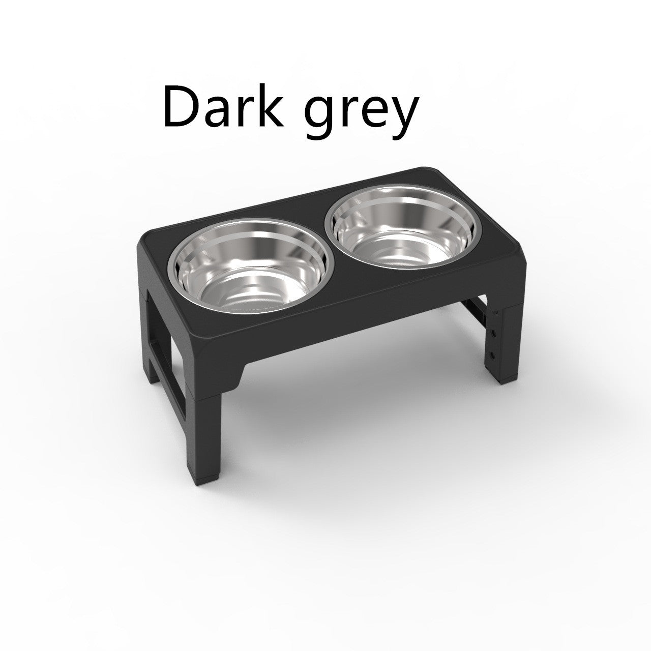 HKM-975955 Adjustable Elevated Dog Bowl with Integrated Slow Feeding Basin in Black and Dark Gray