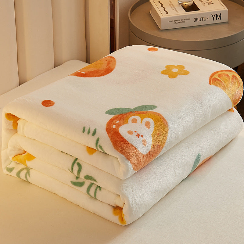 HKM-976083 Cozy Coral Flannel Milk Velvet Blanket in Various Sizes and Stylish Patterns